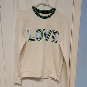 Tory Sport Cream Sweater with Green and Blue Accents